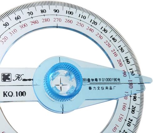 منقلة 360 درجة مع ذراع متأرجح، منقلة بلاستيكية بدائرة كاملة مع رسم ذراع متأرجح، أدوات قياس - قطعتان in Kuwait