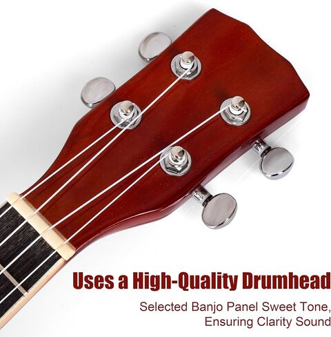 بانجو 4 أوتار - حجم كامل، طقم بانجو للمبتدئين مع أوتار حزام موالف الحقيبة، دائرة الأخماس للمبتدئين في البانجو البالغين أو الأطفال in Kuwait