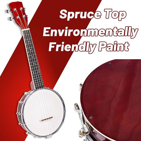 بانجو 4 أوتار - حجم كامل، طقم بانجو للمبتدئين مع أوتار حزام موالف الحقيبة، دائرة الأخماس للمبتدئين في البانجو البالغين أو الأطفال in Kuwait