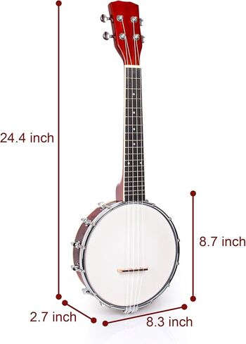 بانجو 4 أوتار - حجم كامل، طقم بانجو للمبتدئين مع أوتار حزام موالف الحقيبة، دائرة الأخماس للمبتدئين في البانجو البالغين أو الأطفال in Kuwait