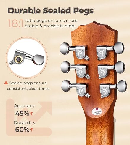 Vangoa 6 String Banjo Guitar Mini، 28 بوصة محمولة للسفر بانجيتار مع ظهر مغلق مفتوح، مجموعة جيتار بانجو صغيرة للمبتدئين مكونة من ستة أوتار للبالغين والمراهقين والأطفال المبتدئين in Saudi Arabia