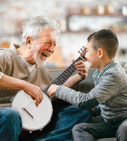 Vangoa 6 String Banjo Guitar Mini، 28 بوصة محمولة للسفر بانجيتار مع ظهر مغلق مفتوح، مجموعة جيتار بانجو صغيرة للمبتدئين مكونة من ستة أوتار للبالغين والمراهقين والأطفال المبتدئين in Saudi Arabia