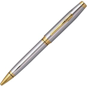 CROSS Coventry Ballpoint Pen M Line Width Chrome Gold Gift Boxed