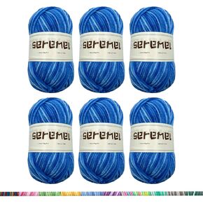 6 PCS Colorful Acrylic Yarn Set, 6 Balls of 270g / 780yds(720m) So-Soft Yarns, Multi-Color Yarn for DIY, Crochet sweaters, Knitting Blanket (Green-to-White Gradient)