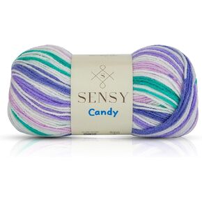 3 شلات من خيوط الحلوى الحسية، 3.5 أونصة، 251 ياردة، خيوط متعددة الألوان للكروشيه والحياكة، خيوط حرفية، قياس 3 ضوء (5430) in Kuwait