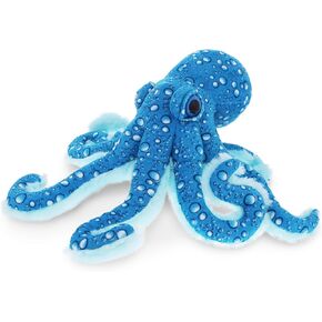 DolliBu Large Octopus Stuffed Animal - Wild Collection Sea Animal Plush Blue Octopus, Adorable Stuffed Octopus Plush Toy Gift, Cute Sea Creature Octopus Toy for Kids, Teens, and Adults - 16 Inches