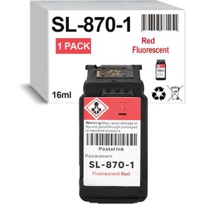 2 Pack High Capacity SL-870-1 Red Ink Cartridge for SL870-1 Fluorescent Red Ink Cartridge Compatible for The PB New SendPro Mailstation Postage Machines (CSD1)