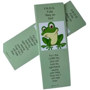(25 Count) Fully Rely On God Bookmarks F.R.O.G. Religious Church Supplies Inspirational Gifts Glossy Finish
