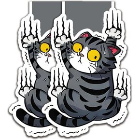 (2Pcs) The Cute Cat is Scared Magnetic Bookmark Book Page Markers Gift for Reading Lover Nerd Book Addict Bookish Reader Student Teacher Office Stationery - Size 3"x2" When Folded