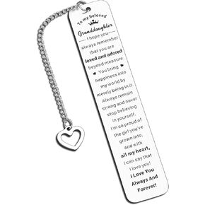 Granddaughter Gifts from Grandma, to My Granddaughter Bookmark, Christmas Gifts for Granddaughter, Stocking Stuffers for Teen Girls 16-18, Birthday Easter Basket Gifts for Granddaughter from Grandma