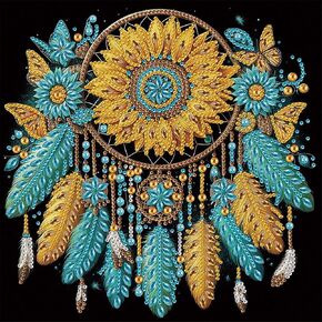 Stalente Diamond Painting Kits for Adults Dreamcatcher, 5D Special Shape Diamond Art Kits for Beginners, Crystal Rhinestones Diamond Painting for Home Wall Decoration Gift 12×12inch