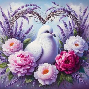 Acudotr Dove of Peace Diamond Painting Kits for Adults, 5D DIY Diamond Art Kits for Beginners, Full Drill Diamond Painting Kits for Home Wall Decor, 12x12 Inch