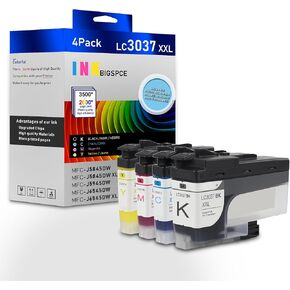 LC3037XXL Ink Cartridge Set(4-Pack, BK/C/M/Y) - Bsce Compatible LC3037XXL High Yield Ink Cartridges Replacement for Brother LC3037 XXL Ink MFC-J5845DW MFC-J5945DW MFC-J6545DW MFC-J6945DW Printer