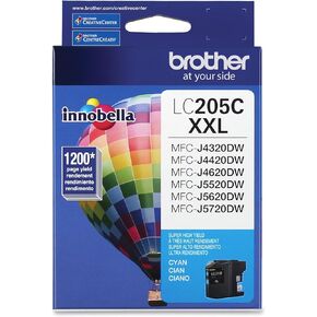 Brother Printer LC205C Super High Yield Ink Cartridge, Cyan