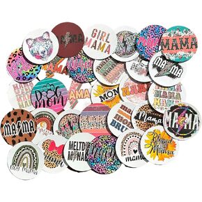 Freshie Mama Mom Cardstock Cutouts Rounds 3" inch for Freshies Random Mix | 12 pk | For Scented Aroma Beads Bake with Mold for Car Freshie Designs, Mom Bun, Western, Mama Bear, Blessed