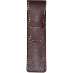 Leather Pen Case Pouch Holder for One Fountain Ballpoint Rollerball Pen or Pencil (Redish Brown)
