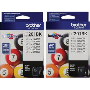 Brother LC-201BK Ink Cartridge (Black 2-pack) in Retail Packaging