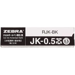 Zebra B-RJK-BK Gel Ballpoint Pen Refill, Multi-Color, Multi-Functional, JK-0.5 Lead, Black, 10 Pens