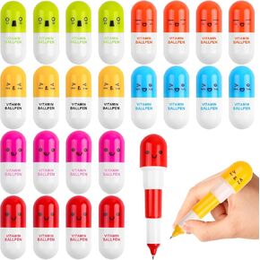 Pill Shaped Pens Retractable Ball Pens,Vitamin Capsule Pens,Nurses Week Office Supplies (40)