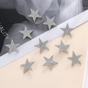 10 Pcs Rhinestone Buttons, Crystal Applique Embellishments for Sew on Clothes DIY Jewelry Decoration Crafts Wedding Party Bouquet, Clear