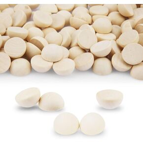 SAVITA 120pcs 2cm Half Wooden Balls, Unfinished Split Wood Balls Natural Half Wooden Beads for Crafts DIY Projects Festival Ornaments and Supplies