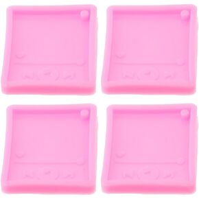 4Pcs Music Player Keychain Molds,Silicone Resin Casting Molds for DIY Jewelry Making