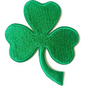 TH Three Leaf Clover Green Shamrock Applique Embroidered Sew on Iron on Patch for Backpacks Jeans Jackets Clothing
