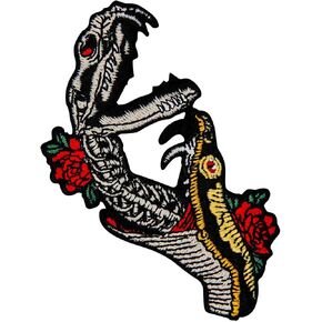 ZEGINs from Birth to Death Snake Patch Embroidered Applique Badge Iron On Sew On Emblem
