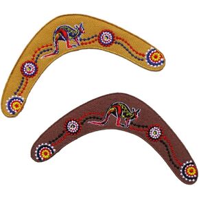 Boomerang Embroidered Iron On Patch Kangaroo Australia DIY Jacket Clothes Bag Backpack Cartoon Patch Animal Patch