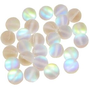 100Pcs Matte Crystal Glass Beads Mermaid Aurora Beads Moonstone Beads for Jewelry Making Beading and Jewelry Making