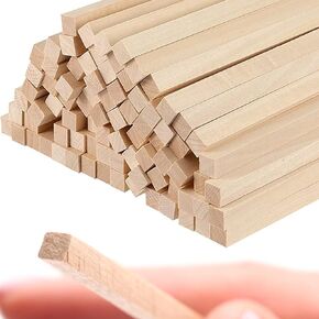20PCS Square Basswood Dowel Rods – 1/4 x 12 Inch Unfinished Wood Dowel Rod Craft Sticks Wooden Dowels for Crafts Bass Wood Rods Long Wooden Sticks for Arts and DIY Projects