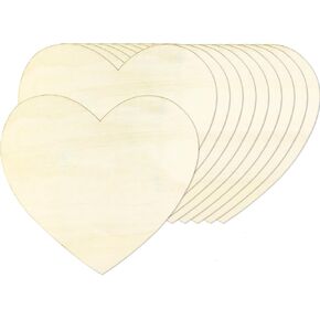 10 Pack Wooden Hearts for Crafts, 12 Inch Unfinished Wooden Hearts Slices, Hearts Blank Unfinished Wood for DIY Crafts Decoration