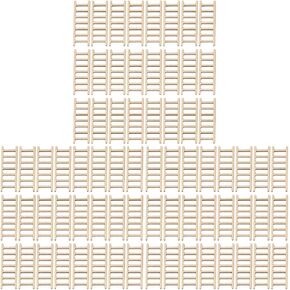 LOGOFUN 72 PCS Mini Wooden Step Ladder Miniature Retro Step Ladder Simulation Dollhouse Furniture Ladder for DIY Craft Mini House Micro Landscape Decoration