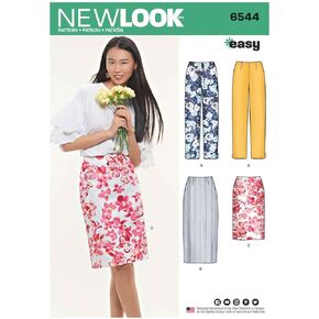 New Look Sewing Pattern 6544 Trousers, Skirts A (10-12-14-16-18-20-22)