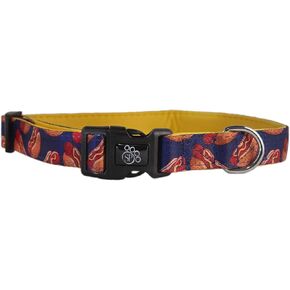 Hot Dogs Dog Collar - Comfort Soft - Size Medium, 12.5 in - 20 in.
