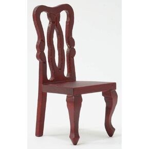 Dollhouse Miniature Side Chair, Mahogany