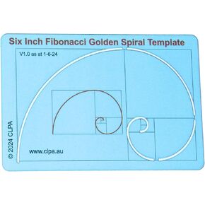Fibonacci Spiral Stencil Template for Drawing and Drafting: A Fibonacci Spiral Drawing Tool for Artists Allows The Simple Application of The Golden or Divine Ratio for Artistic Design, Clear
