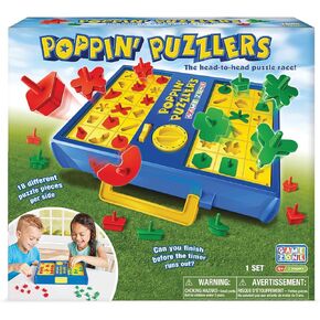 Game Zone Poppin' Puzzlers - لعبة ألغاز تفاعلية للاعبين بعمر 4 سنوات فما فوق - تساعد على تطوير مهارات حل المشكلات والمهارات الحركية الدقيقة - مثالية ليالي اللعب مع العائلة والأصدقاء!