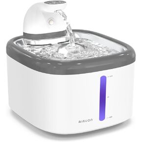 Cat Water Fountain, Wireless Pet Fountain Battery Operated, 3.5L/118oz Dockstream Automatic Dog Water Dispenser for Drinking with Pet Hair Remover (Dark Gray)