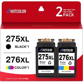 Printer Ink 275 276 XL Replacement for Canon 275 and 276 Ink Cartridges XL PG-275XL CL-276XL for Canon PIXMA TS3522 TS3520 TR4720 TR4700 (1+1, 2 Pack)