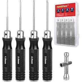 HobbyPark Hex Driver Screwdriver Set 1.5mm 2.0mm 2.5mm 3.0mm Extended Thickened Handle for RC Crawler RC Cars Trucks Buggy On Road Touring Drift Tools