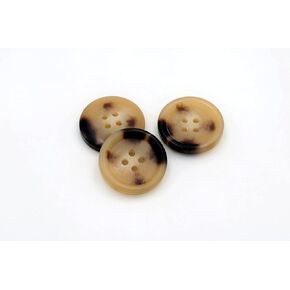 20PCS 4 Holes Resin Round Buttons Craft Sewing Snaps Handmade DIY Accessories (Brown, 18mm)