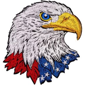 Patriotic Eagle Patch – 3 inches, Courageous Eagle Iron On Patch – Embroidered Patriotic Eagle Patches Iron On/Sew On
