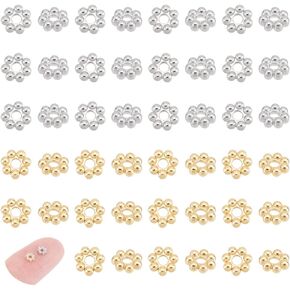 UNICRAFTALE 80 pcs 4 Sizes 3-6mm 304 Stainless Steel Flower Spacer Beads Mini Snowflake Daisy Beads Metal Small Loose Beads for DIY Bracelet Necklace Earring Jewelry Making