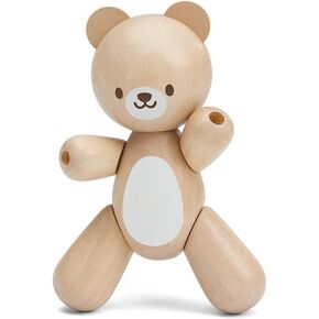 PlanToys Wooden Bear Grasping Toy (5241) | Sustainably Made from Rubberwood and Non-Toxic Paints and Dyes | Eco-Friendly PlanWood