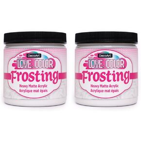 DecoArt - Love, Color Frosting, Acrylic Paint, 2-pack of 8 oz jars