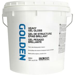 Heavy Gel Gloss by GOLDEN, 128 fl. oz. Jar, Professional Acrylic Gel Medium, Transparent