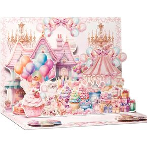 Greetings Birthday Card for Her, Funny Pop up Birthday Cards for Women, Birthday Card for Daughter and Granddaughter（Fantasy Castle Theme）