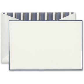 Crane & Co. French Blue Bordered Correspondence Card (CC3408)