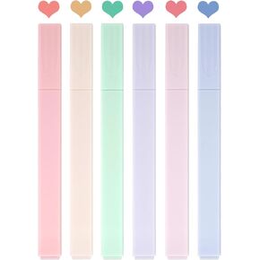 6pcs Highlighters Assorted Colors Cute Pastel Bible Highlighters and Pens No Bleed for Students Teachers School Office Journal Planner Notes (Sweet, 6)